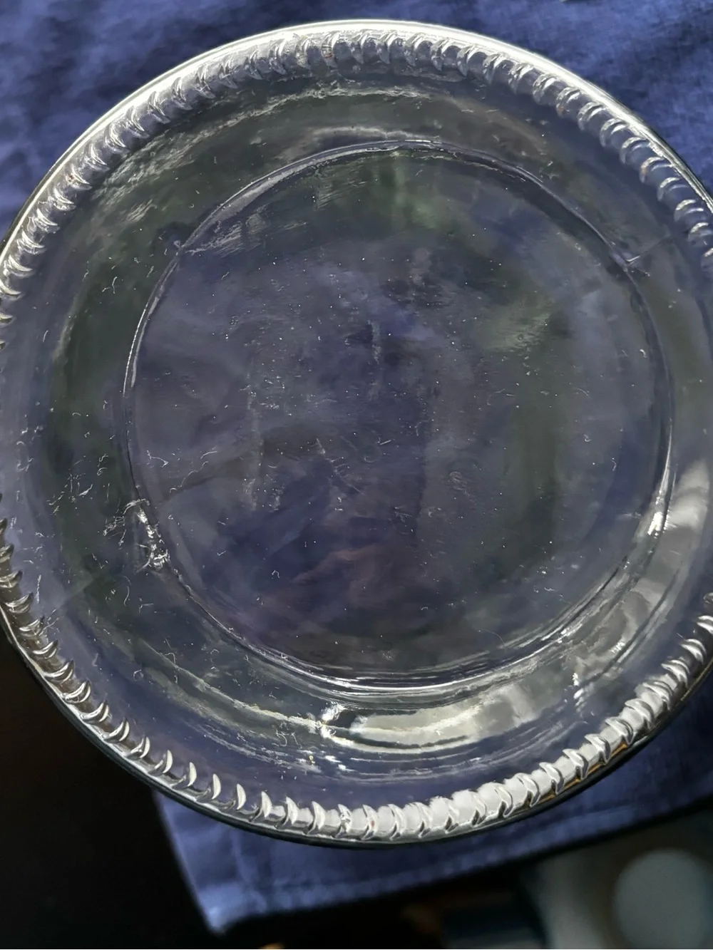 Vtg. Clear Glass Hourglass Vase